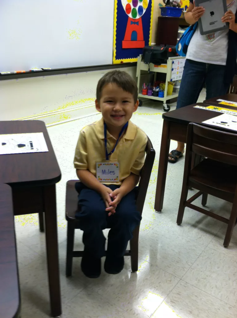 Miles 1st day of Kindergarten at PA